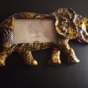Decoupage Elephant Figurine 3.5"x5" Photo Wall Decor.